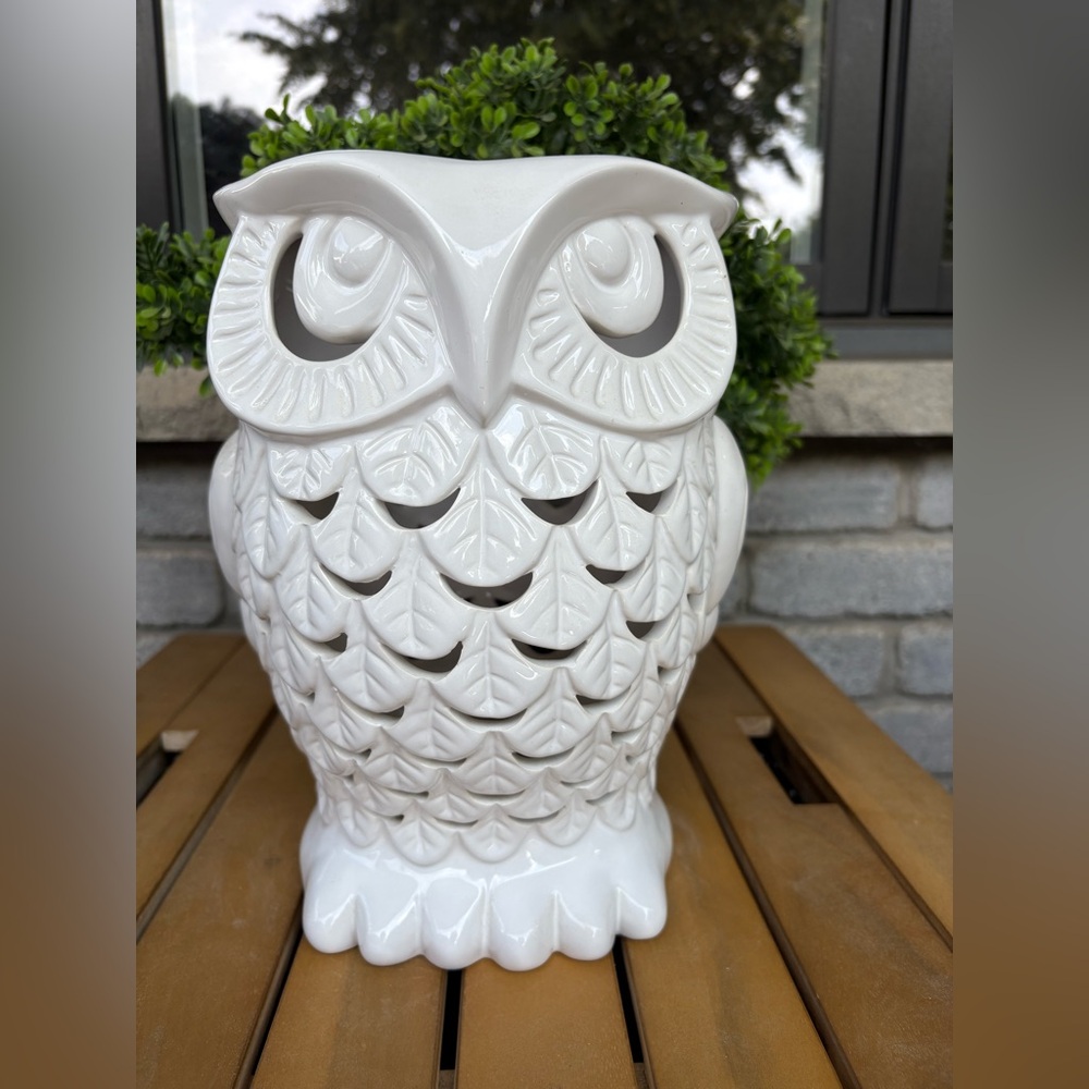 Bath & Body Works XL White Owl Luminary made to fit your 3-wick candles